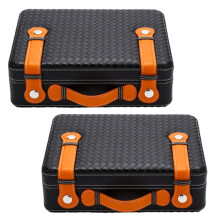 Travel Cigar Humidor with Cedar Wood and Leather Finish, Compact Humidity Control Case for 25 Cigars