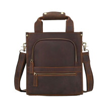 Leather Briefcase for Men Leather Laptop Bag with Multi Carry Options Vintage Brown