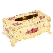 Elegant Rose Pattern Tissue Box Holder for Home and Car, Dustproof and Easy Refill Design