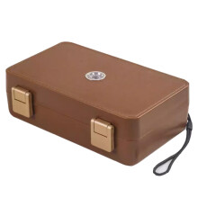 Cigar Humidor Box with Hygrometer, Double Layer Portable Cigar Case for 10 Cigars, Humidity Control