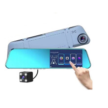 1080P Rear View Mirror Dash Cam 5' Touch Screen Car DVR with Dual Lens and Reverse Camera