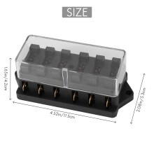 6 WAY FUSE HOLDER BOX CAR VEHICLE CIRCUIT BLADE FUSE BOX BLOCK + FREE FUSE US
