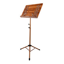 Adjustable Bamboo Music Stand with Foldable Tripod Base for Sheet Music and Instrument Performance, Wood Color
