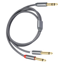 Quality 6.35Mm Male To 2 Mono Male Music Cable With Gold-2m