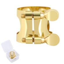 Alto Saxophone Ligature Gold Metal, Secure Reed Fit, Quick Adjustment, Durable for Students