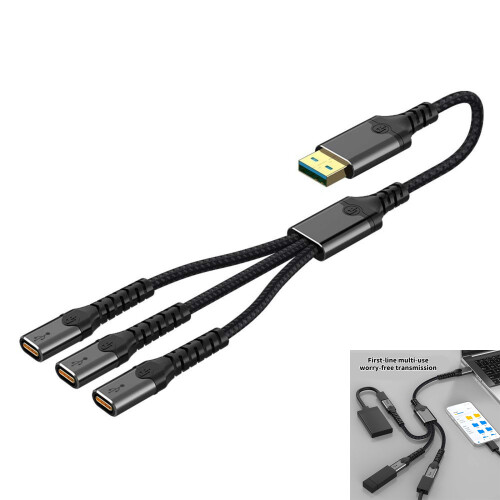 USB Splitter Type C to 2/3 Type C Female Adapters,-1 to 3typec 2