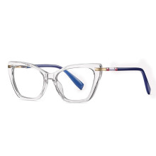 Blue Light Blocking Cat Eye Reading Glasses for Women Clear Vision Transparent Frame +300 Retro Style