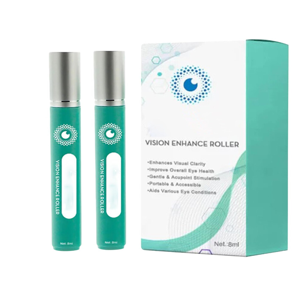 Eye Roller and Under Eye Massager 8ml (2Pcs), Dual Action Massage for Eye Strain Relief and Visual Clarity Boost