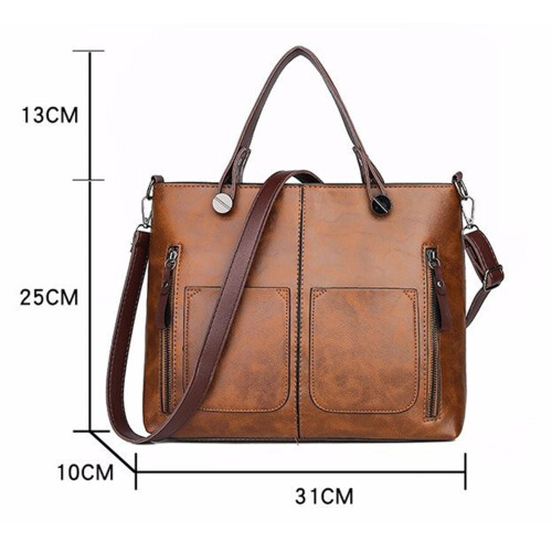 Women's Leather Handbag with Slanted Strap 1
