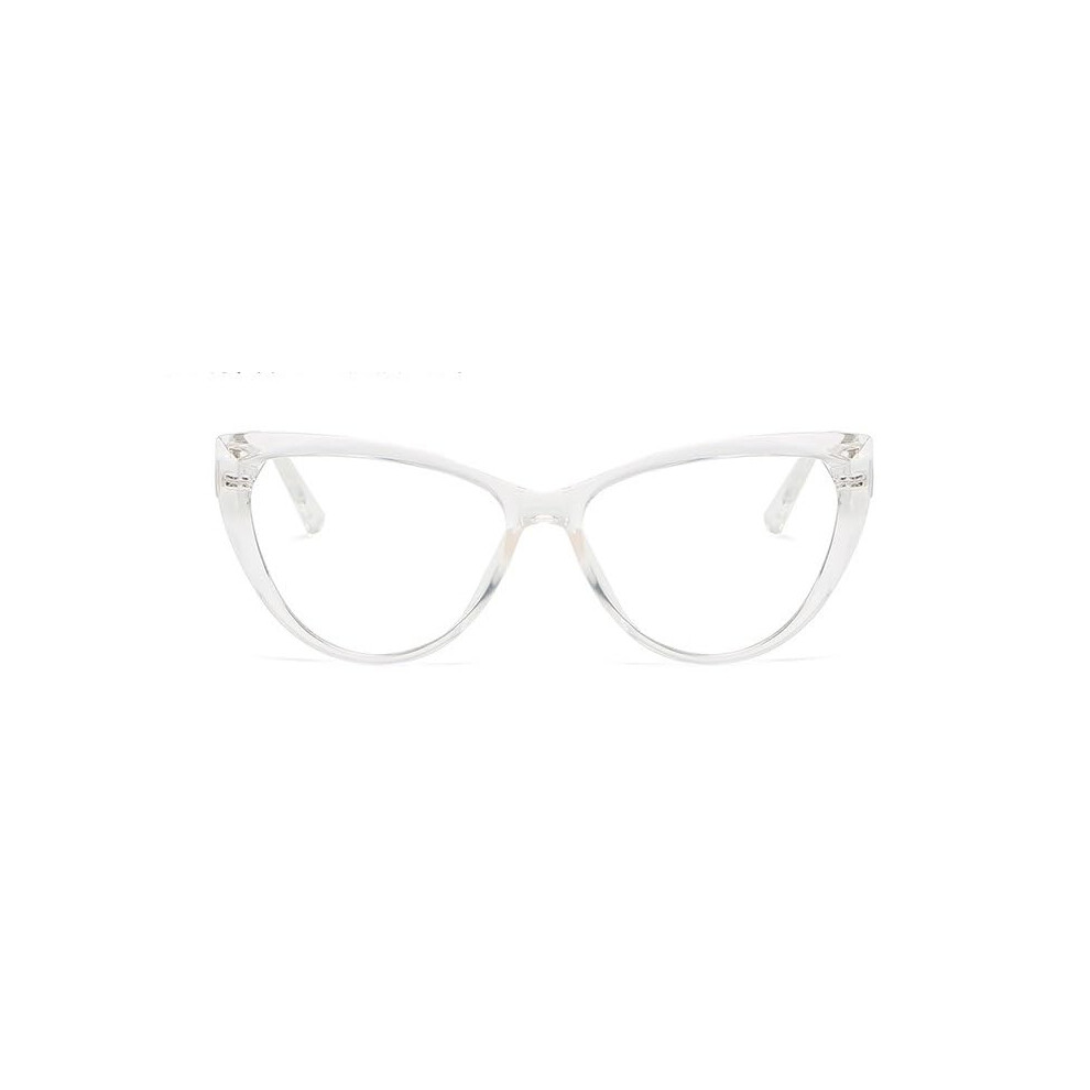 Blue Light Blocking Computer Reading Glasses White Frame +0.00 Anti Eye Strain Eyeglasses for Men and Women