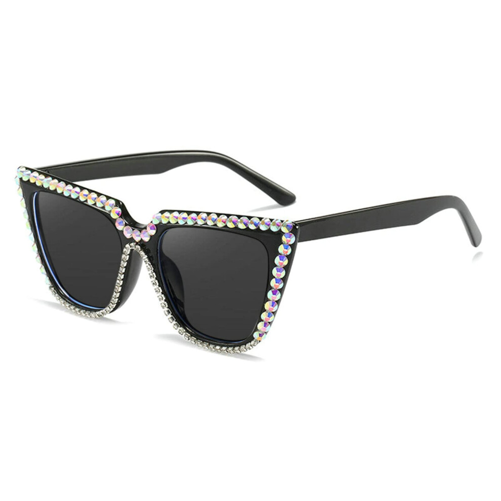 Black Fashion Frame Nonprescription Glasses For Women 0X Lens Clear Vision Eyewear