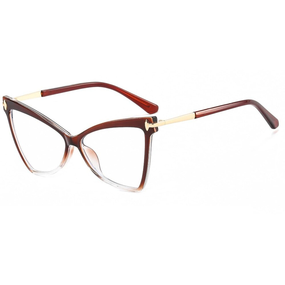 Red/Blue/Light Cat Eye Blocking Reading Glasses +300 For Women, Clear Vision Antiâ Protection