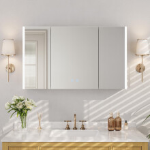 23x39 Inch LED Medicine Cabinet with Mirror, AntiFog Dimmable TriColor Lighting, Wall Mounted Storage