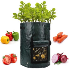 Potato Grow Bags with Flap Harvest Window and Handles, Reusable Planter Bags for Growing Vegetables
