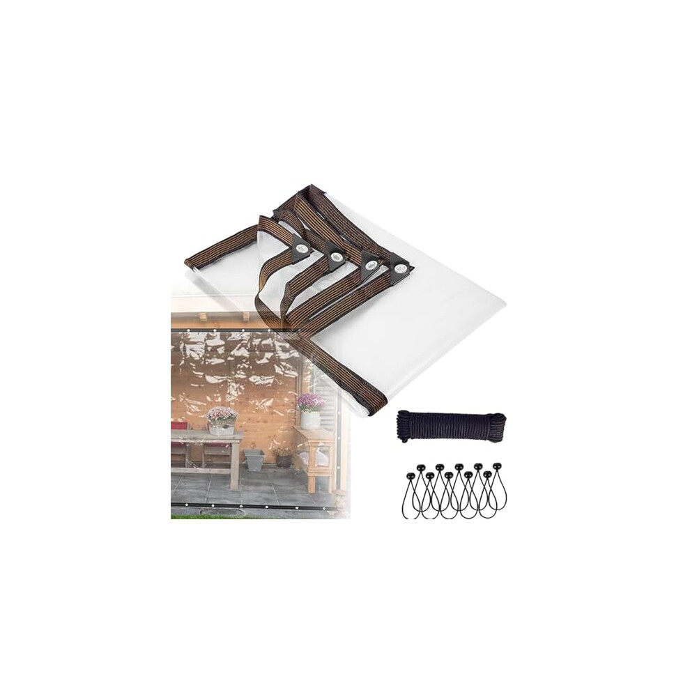 Clear Plastic Tarp 20X23ft Waterproof Pvc Tarpaulin With Rustresistant Grommets For Patio Enclosure 9073542247968