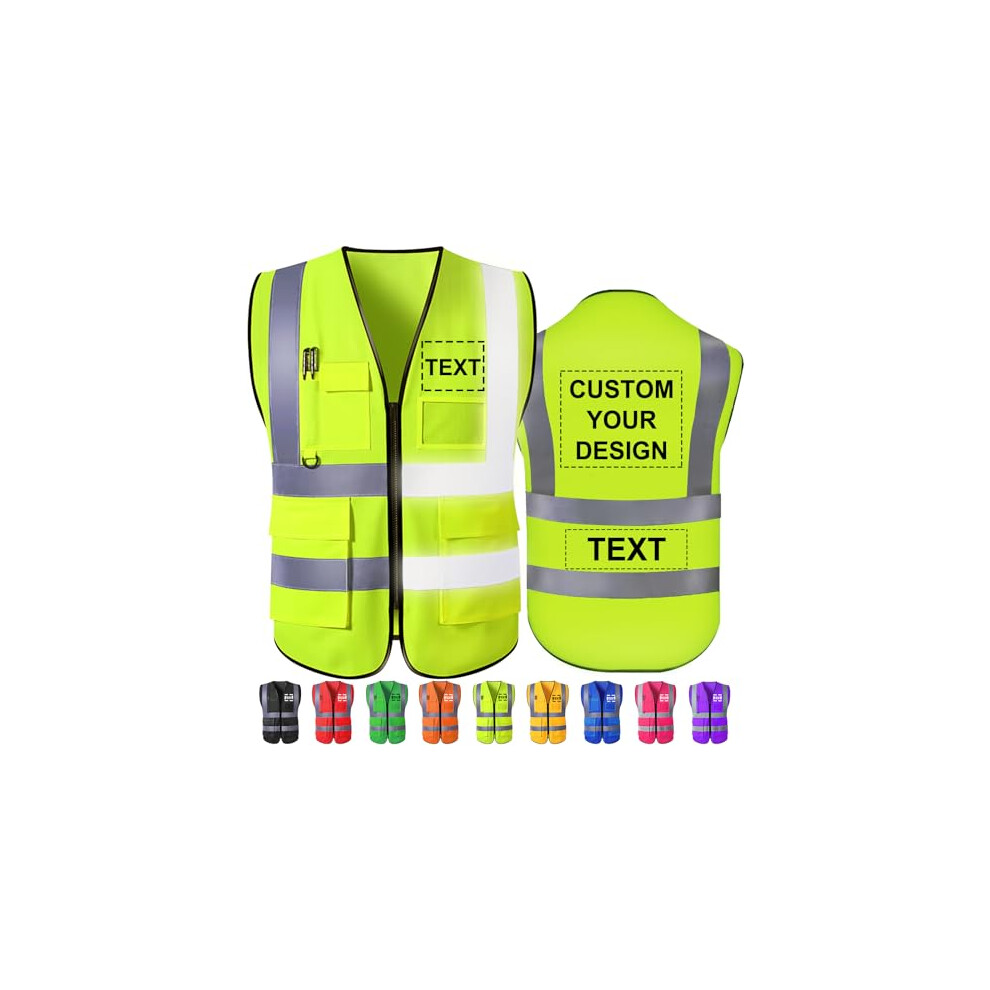 Visibility Safety Vest Class 2 Reflective Work Vest With Pockets Custom For Construction 9073542247982
