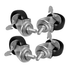 4PCS Heavy Duty Furniture Caster Wheels with Brakes Stem Swivel Replacement Noise Rolling