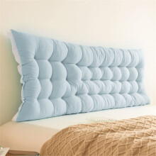 Upholstered Headboard Pillow Twin 80x50cm Light Blue Wall Mounted Reading Cushion for Dorm Bed