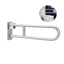 Bathroom Grab Bar Flip Up Safety Handrail Wall Mounted Foldable AntiSlip Rail for Toilet and Shower