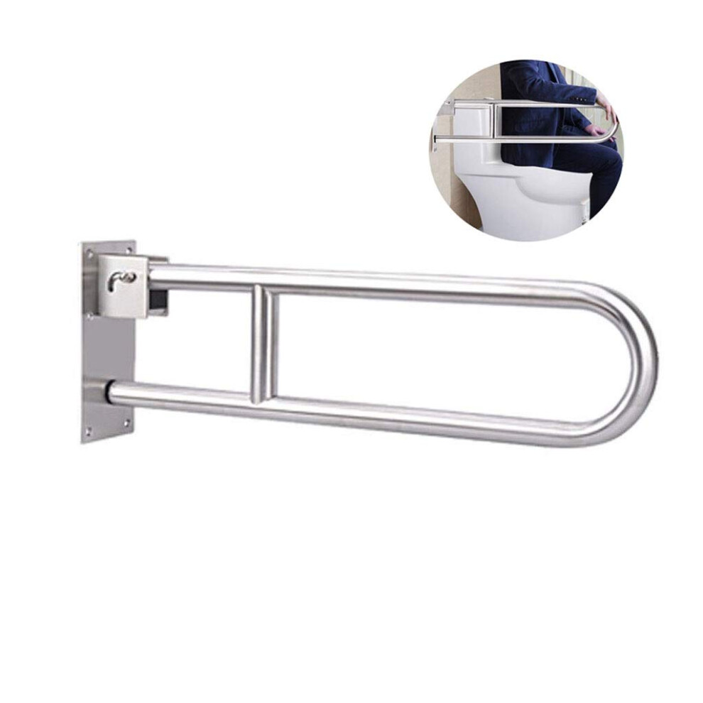 Bathroom Grab Bar Flip Up Safety Handrail Wall Mounted Foldable AntiSlip Rail for Toilet and Shower