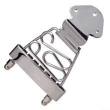 Silver Electric Guitar Trapeze Tailpiece, 6 String Bridge Replacement for Jazz and LP Guitars, Polished Finish