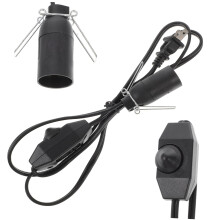 E12 Lamp Cord with Dimmer, Light Socket with Plug for Crystal Lamps, Adjustable Brightness, 6ft