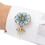Decorative Cufflinks Clip Rhinestones Flower Button Clip-White 2