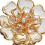 Decorative Cufflinks Clip Rhinestones Flower Button Clip-White 6