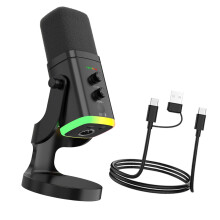 Entrée sonore d'ordinateur USB professionnelle avec-Noir