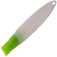 Silicone Cooking Brush Green Heat Resistant Basting Brush with Dustproof Cover for BBQ and Baking