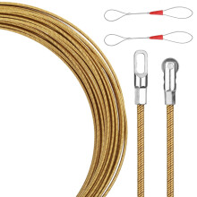 Fish Tape Wire Pulling Tool with Flexible Spring Core for Fast Electrical Cable Threading in Conduit