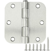 54 Pack Brushed Nickel Door Hinges 3.5 Inch Full Mortise Hinges with Security Pin and Smooth Operation