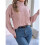 Women'S Sweater Round Neck Texture Button Lantern Sleeve Tops Pullover Knit  L 6