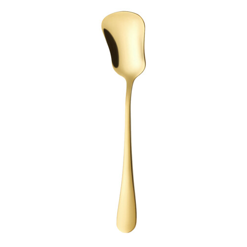 Multipurpose Gourd Shape Head Dessert Spoon Rusts Proof-Gold