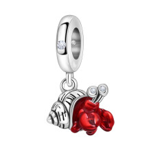 Pendentif élégant en forme de vie marine plaqué argent,-1205