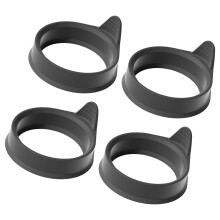 4-teilige effiziente Eier-Bratringe aus Silikon, sicher und-Grau