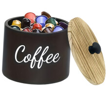 Kompakte Kaffeefilter-Papierbox aus Holz mit offenem-Schwarz 2