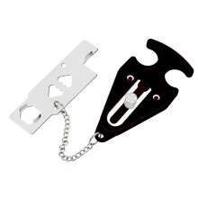 Portable Door Lock for Travel and Home Security, Universal Fit, Durable Steel, Black 1Pc