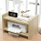 Wooden Printer Stand for Desk, MultiLayer Storage Organizer with Solid Pine Build, 48.4cm Size B 4