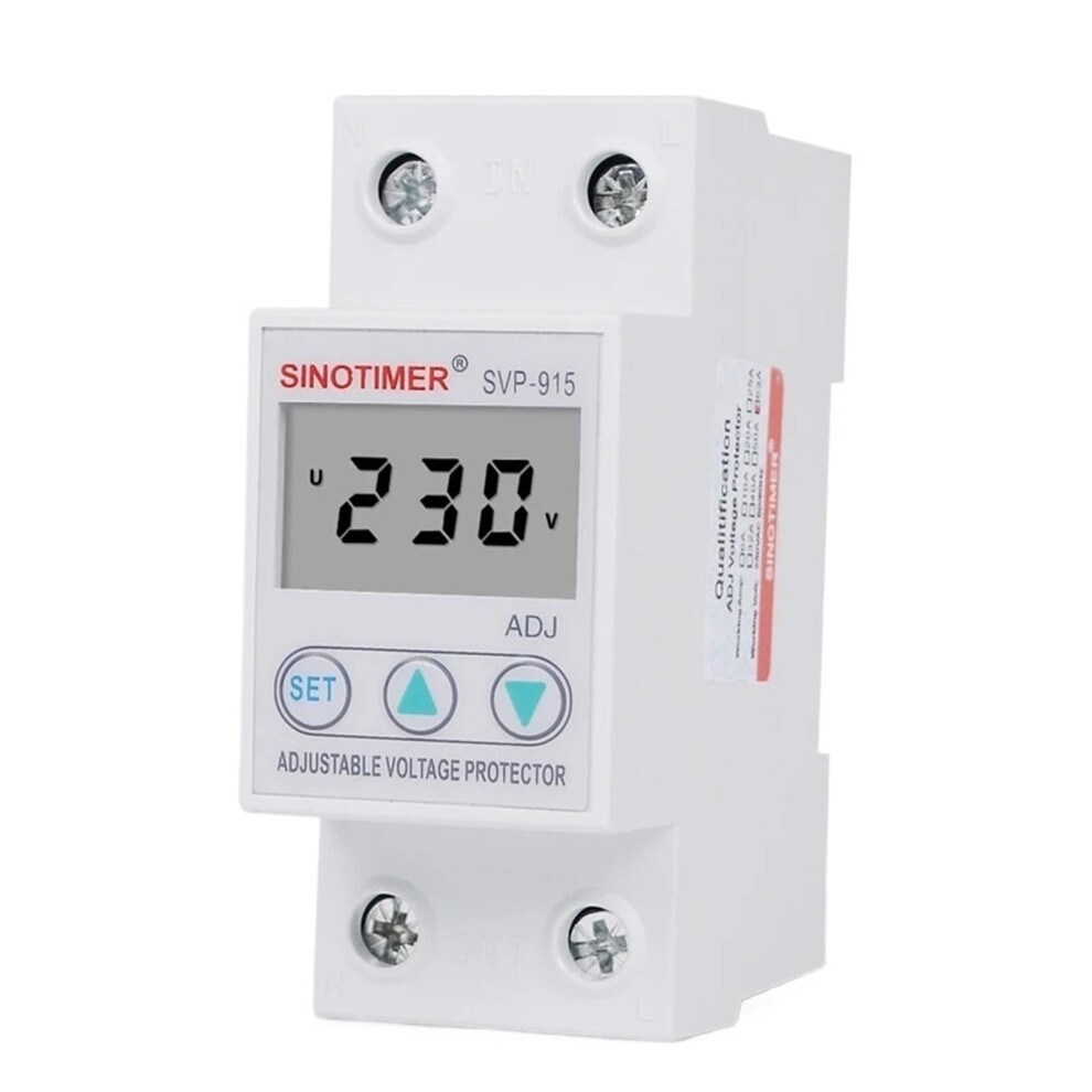 63A Adjustable Over Under Voltage Protection Relay With Lcd Display And Auto Reconnect 230V Din Rail 9073542248873