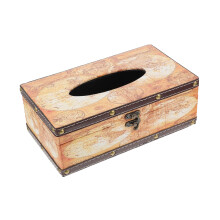Wooden Tissue Box Holder Vintage Wooden Design Dustproof Storage for Home Decor and Desk