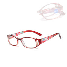 Ultralight Red Folding Reading Glasses for Women 2.5x Magnification Blue Light Blocking Compact Design