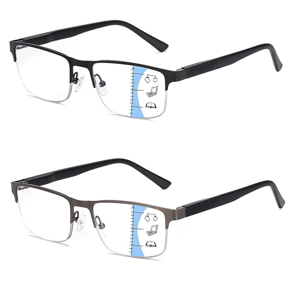 Blue Light Blocking Reading Glasses for Men +1.50, Metal Frame Anti UV Computer Readers with Spring Hinge