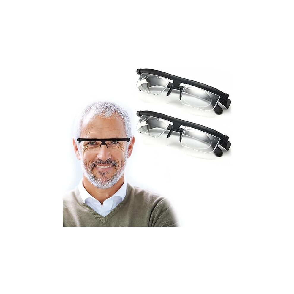 Adjustable Reading Glasses, Dual Focus Control for Near and Far Vision, Frame