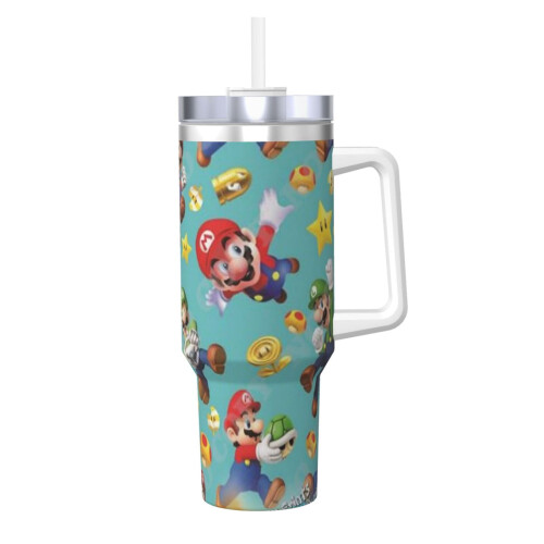 Ποτήρι Mario 40oz από ανοξείδωτο ατσάλι με λαβή και καλαμάκι