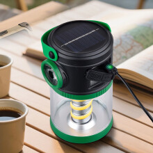 Campinglampe med dobbelt lyskilde