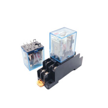 LY2NJ HH62P 24V DC DPDT 8 Pin Relay 10A 250V with LED Indicator and Socket Base