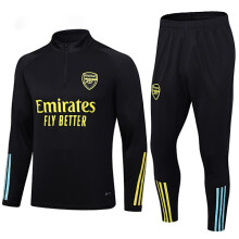 Trening Arsenal negru cu mânecă lungă pentru copii, mărimea 23-24, confortabil, Xin M