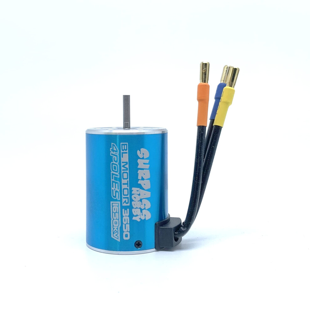 3650 1650Kv 4Pole Sensorless Brushless Motor For 1/10 Rc Car Buggy Torque Power Blue 9310869641421