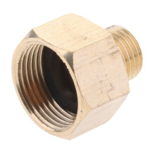 Skive, roterbar messingslangeadapter, 22 mm hun til 14 mm han